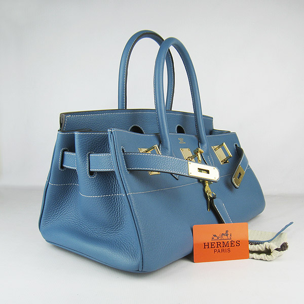 Cheap Hermes Birkin 42cm Replica Togo Leather Bag Blue 62642 - Click Image to Close